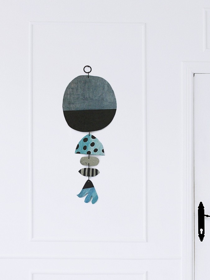 Moon Flower - two-sided wooden wall hanging